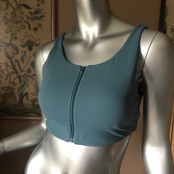 Gumshark Women’s Medium Teal Blue Zip Front Sports Bra - Picture 12 of 12